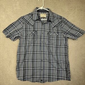 Cody James Authentic Western Apparel‎ Plaid Shirt Short Sleeve Mens L